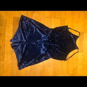 Royal Blue Velvet Romper